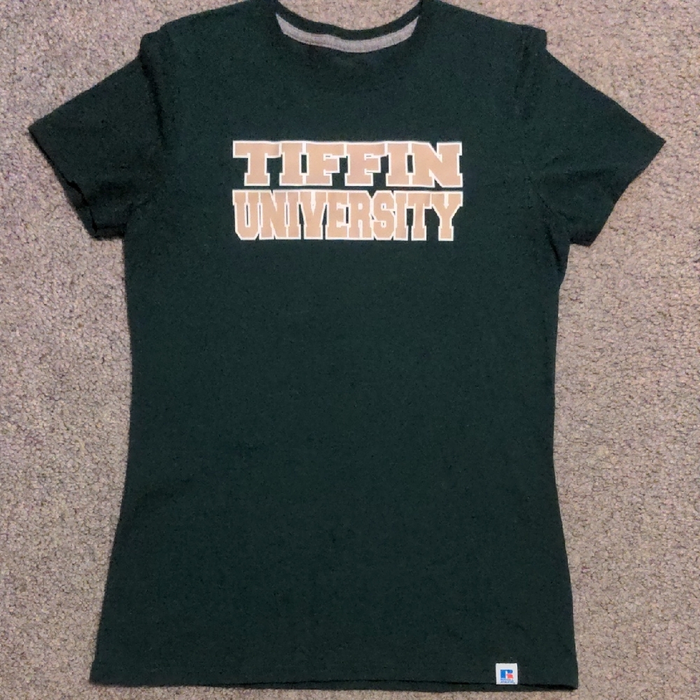Tiffin University Russell Athletic Green Fitted Short Sleeve T-Shirt